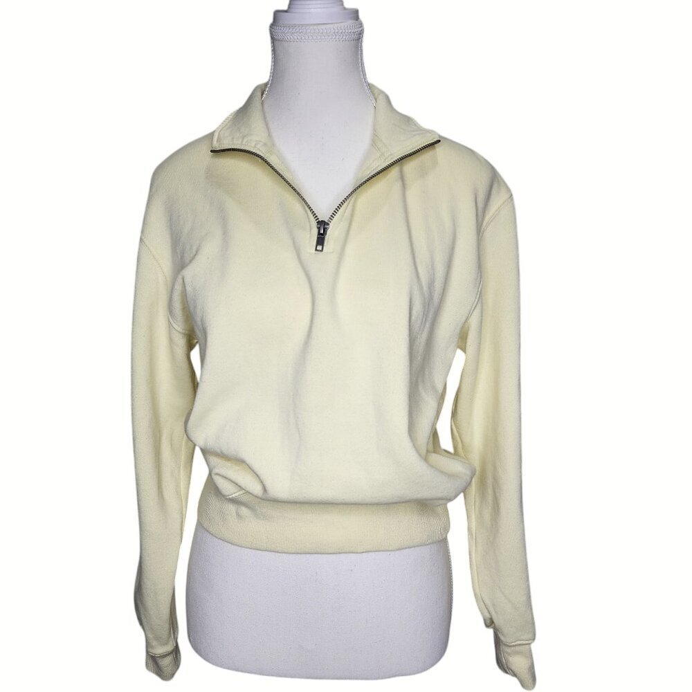 Z Supply Half Zip Sweatshirt Pullover Yellow Size… - image 2